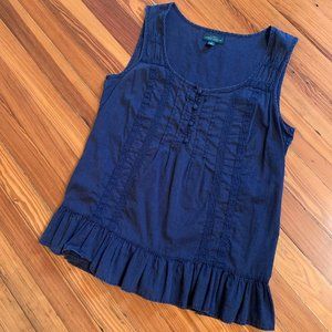 LRL Ralph Lauren Tank Sleeveless Ruffled Top Shirt